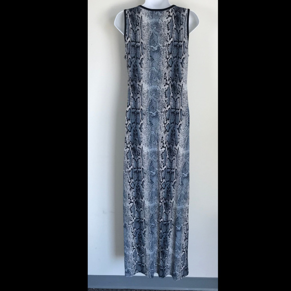 Epilogue Blue Gray Snakeskin Print Maxi Dress - Picture 4 of 8
